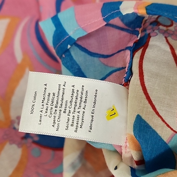 Talbots RUFFLE TRIM SHELL  DAZZLING FLORAL SIZE LP - Picture 12 of 16